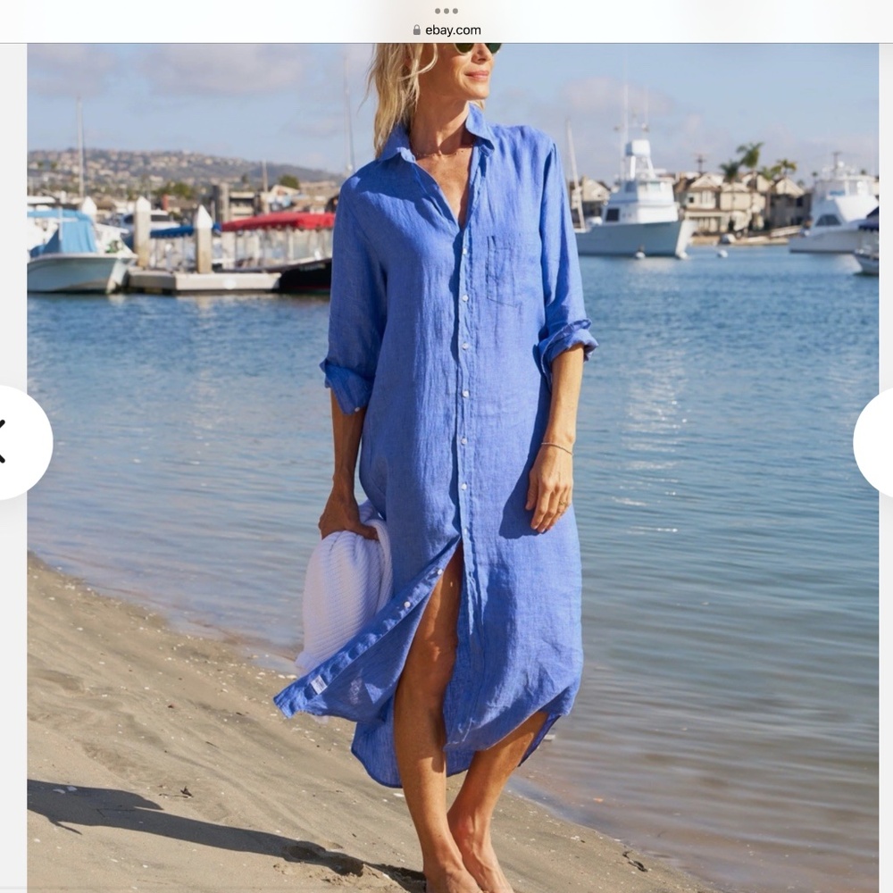 Frank and Eileen Rory dress blue linen size medium